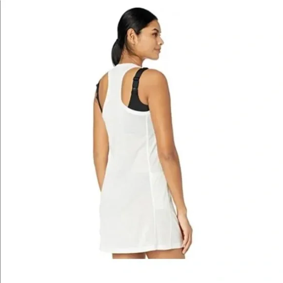 Nike WHITE Confetti Cover-up Racerback Dress S cottage chic boho mini dress - Picture 3 of 3